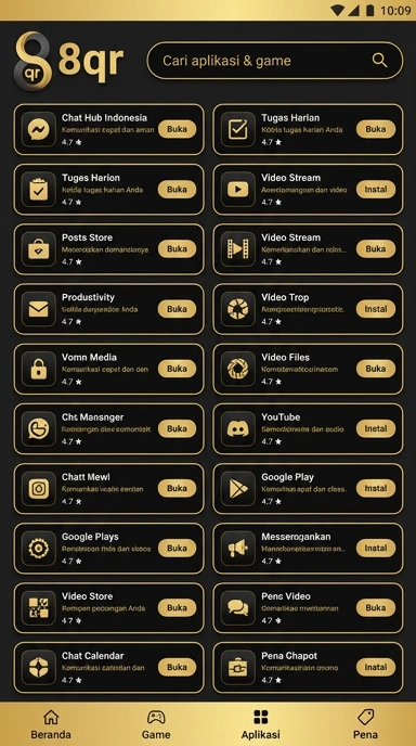 Tampilan katalog aplikasi 8qr
