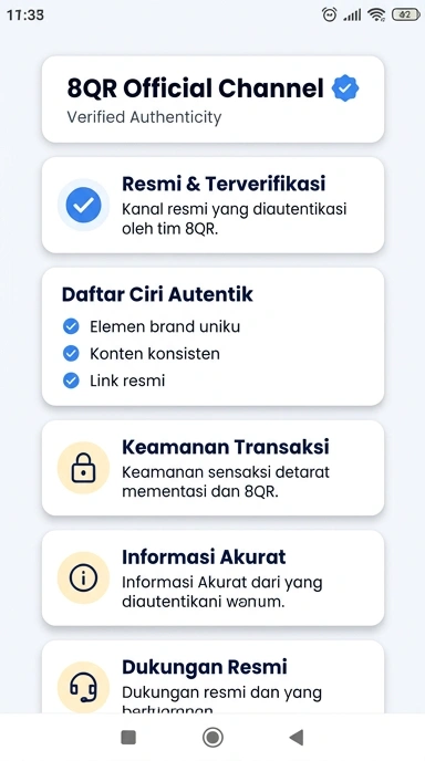 Tampilan kanal resmi 8qr