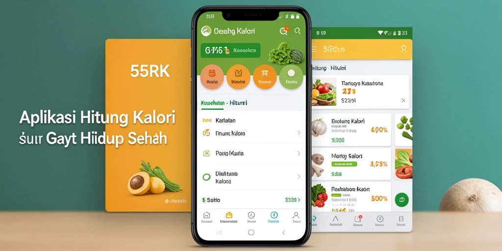 Tampilan antarmuka aplikasi 55RK untuk menghitung kalori.