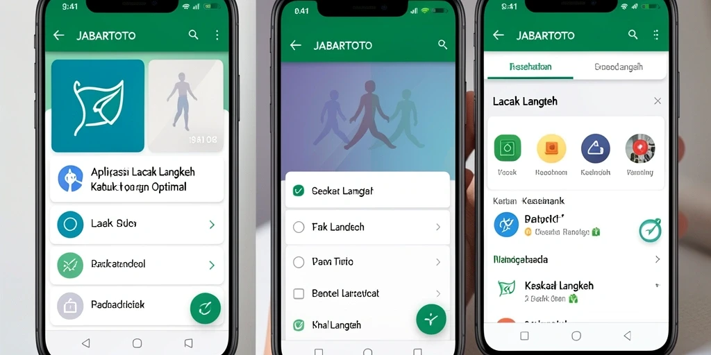 Antarmuka utama JABARTOTO menampilkan pelacakan langkah yang akurat.