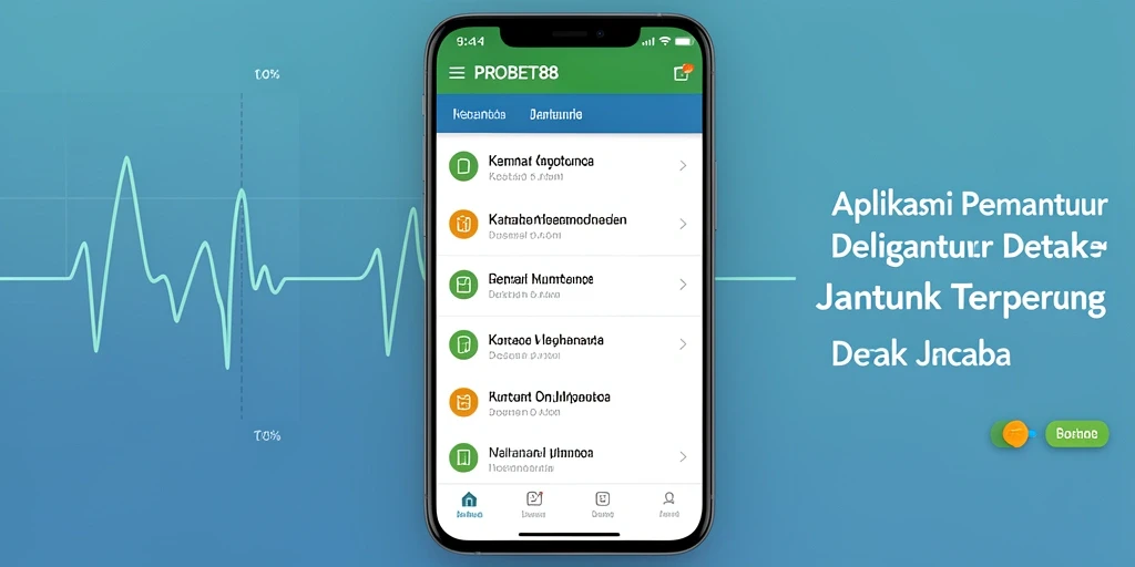 Antarmuka PROBET88 yang sederhana dan informatif untuk detak jantung.